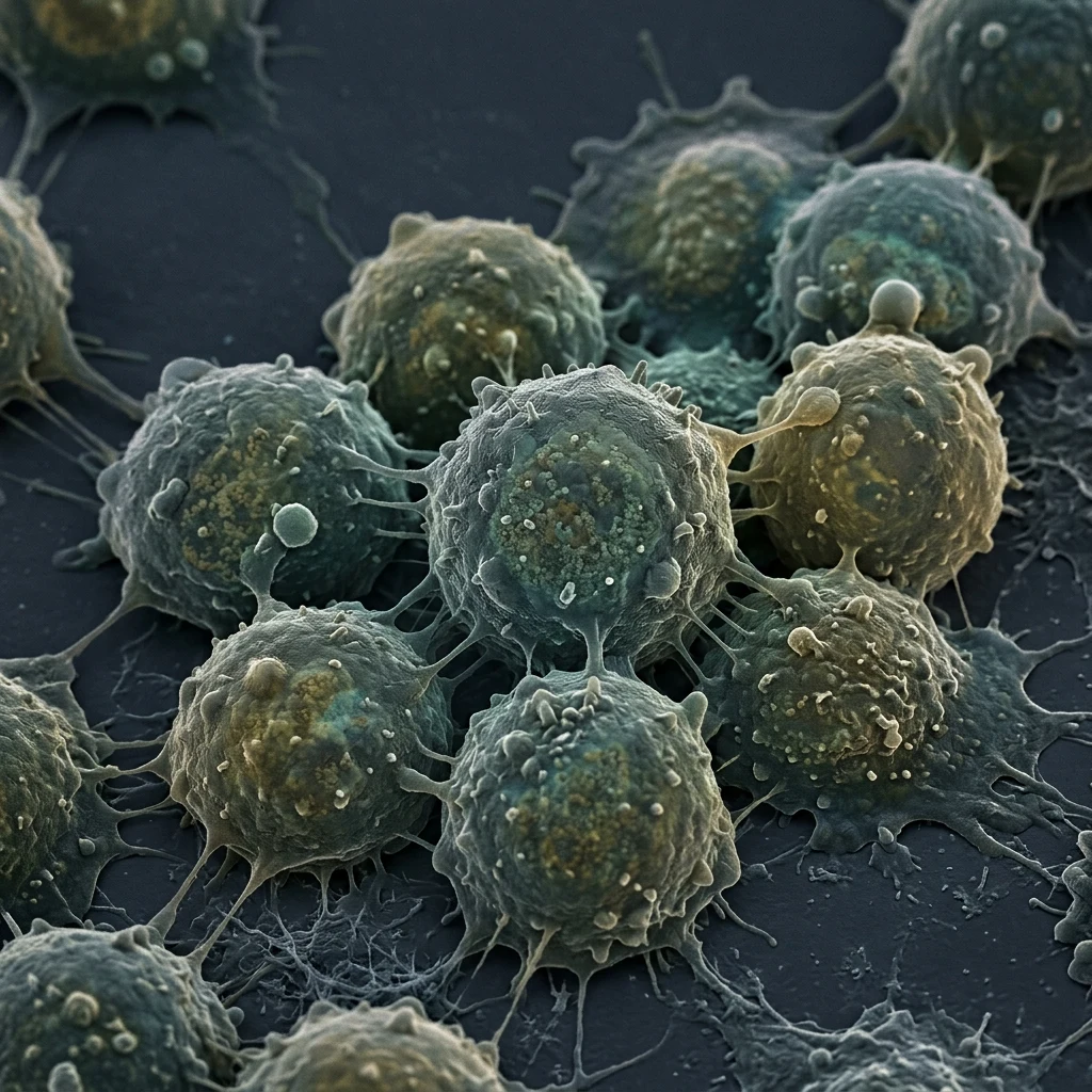 Estructuras celulares tumorales observadas bajo microscopía
