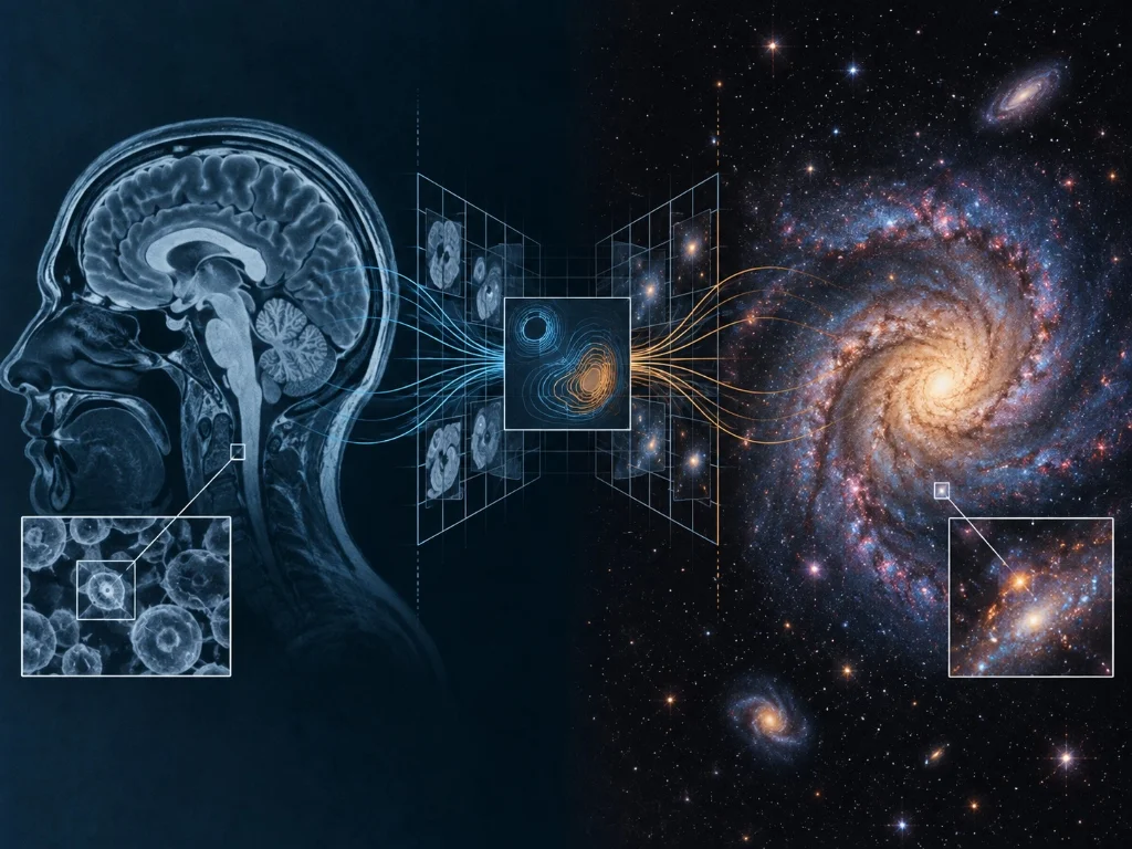 Ilustración sobre Bridging gaps with computer vision: AI in (bio)medical imaging and astronomy