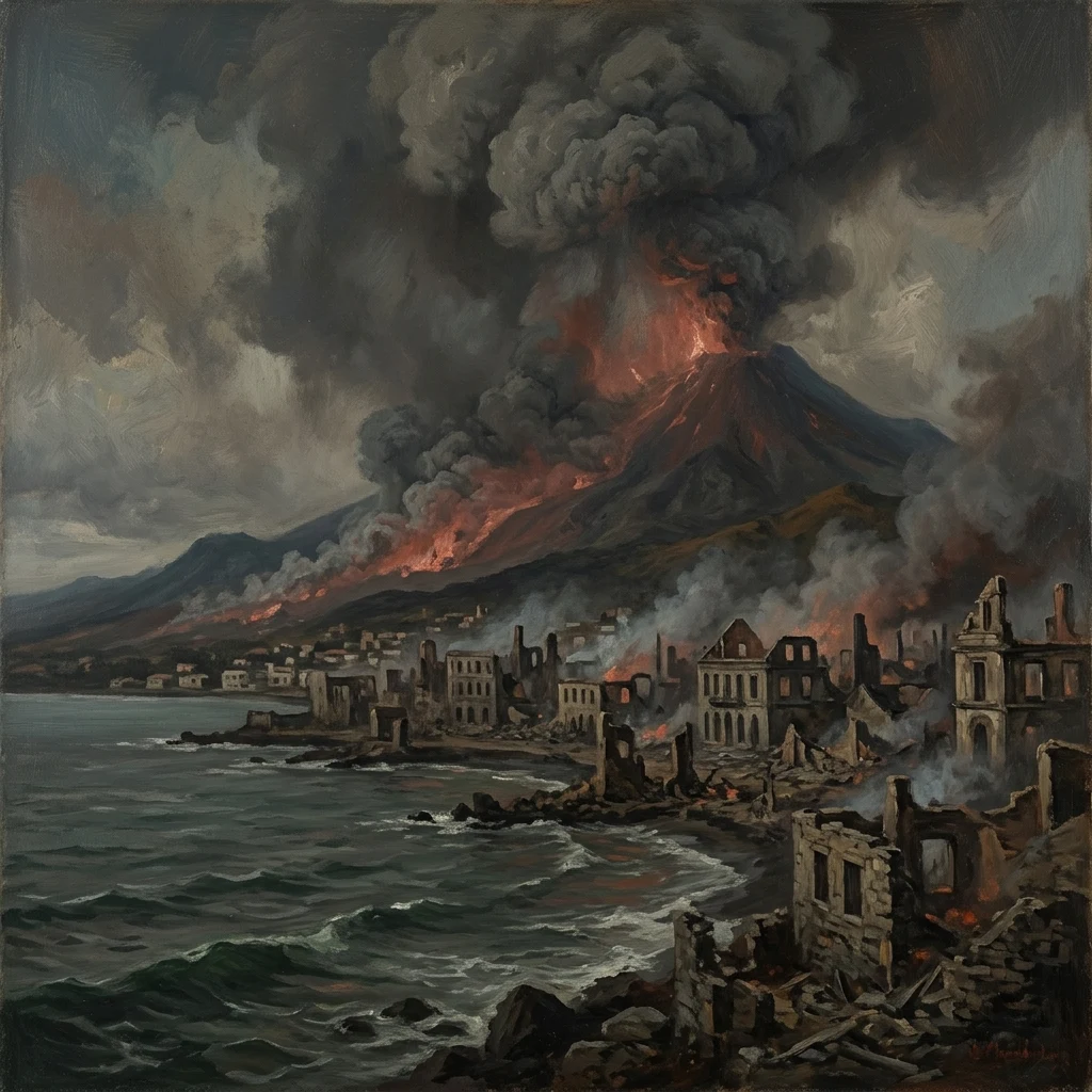 Ruinas de Saint-Pierre tras la erupción de la Montagne Pelée