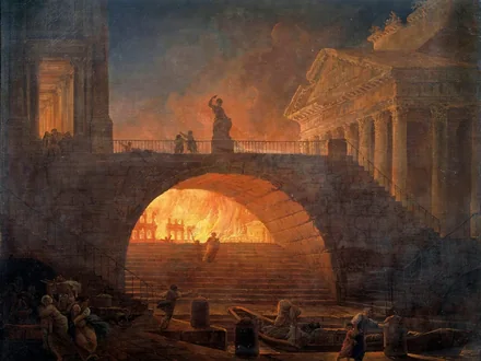 Ilustración sobre En la antigua Roma ya existían bomberos y medidas de prevención de incendios